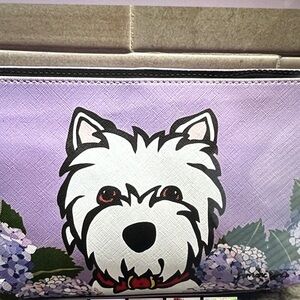 Marc Tetro Lavender Dog Print Travel Pouch